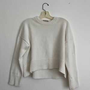 Everlane long sleeve cropped cotton crew neck sweater